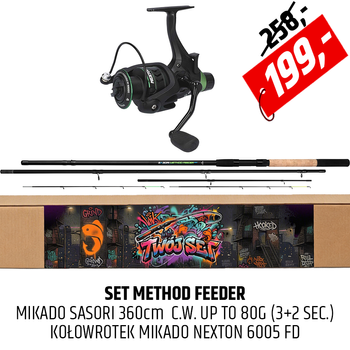 Zestaw feederowy Mikado Sasori Method Feeder z kołowrotkiem Nexton