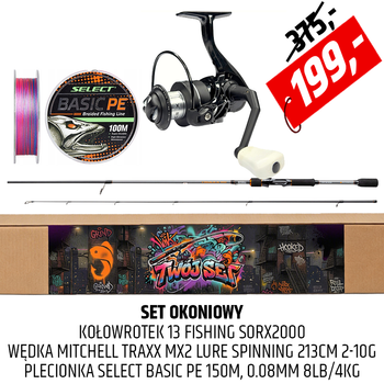 Zestaw na okonie Wędka Mitchell Traxx z kołowrotkiem i plecionką