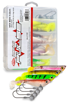 Zestaw gum Berkley Pulse Shad Mixbox z główkami