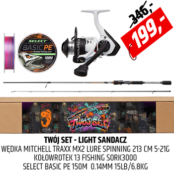 Zestaw Twój Set - Delikatny Sandacz - wędka z kołowrotkiem