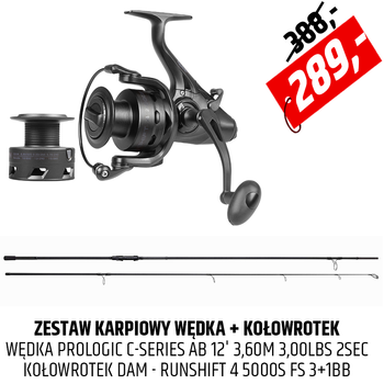 Zestaw karpiowy Prologic C-Series z kołowrotkiem DAM Runshift