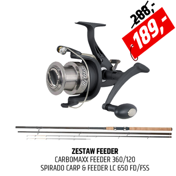 Zestaw Konger Carbomaxx Feeder z kołowrotkiem Spirado Carp