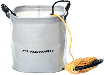 Wiadro Eva Flagman Gray Woven Bucket Square 18.5x18.5x18cm