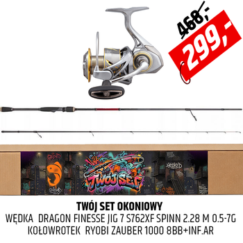 Twój SET Okoniowy - Wędka Dragon Finesse z kołowrotkiem Zauber Pro