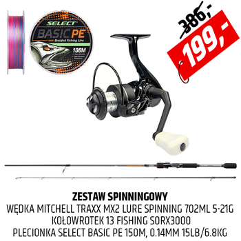 Zestaw spinningowy Mitchell TRAXX M2 Lure z kołowrotkiem Source X