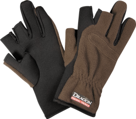 Rękawiczki Polar/Neopren Dragon 3-finger cut brązowe
