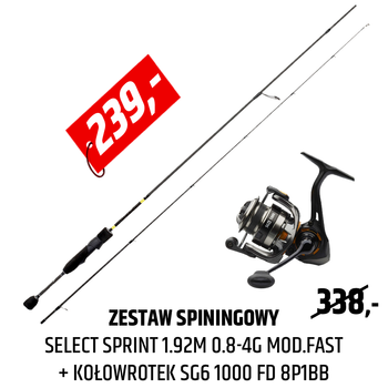 Zestaw wędka Select Sprint z kołowrotkiem SG6