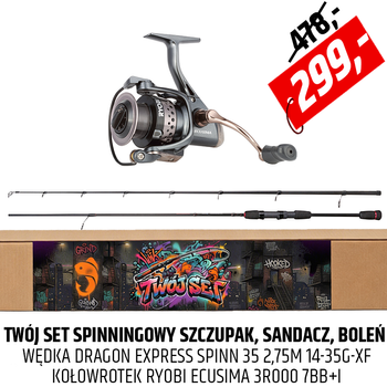 Zestaw spinningowy wędka Dragon Express Spin + Ryobi Ecusima