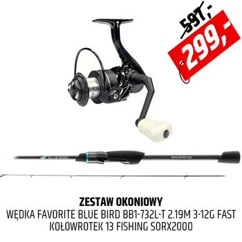 Zestaw Super Okoń - wędka Blue Bird z kołowrotkiem Source X