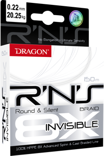 Plecionka Dragon R'N'S 8X Invisible 150m 0.10mm/7.65kg przeźroczysta