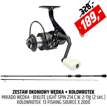 Zestaw okoniowy Mikado Bixlite z kołowrotkiem 13 Fishing Source X